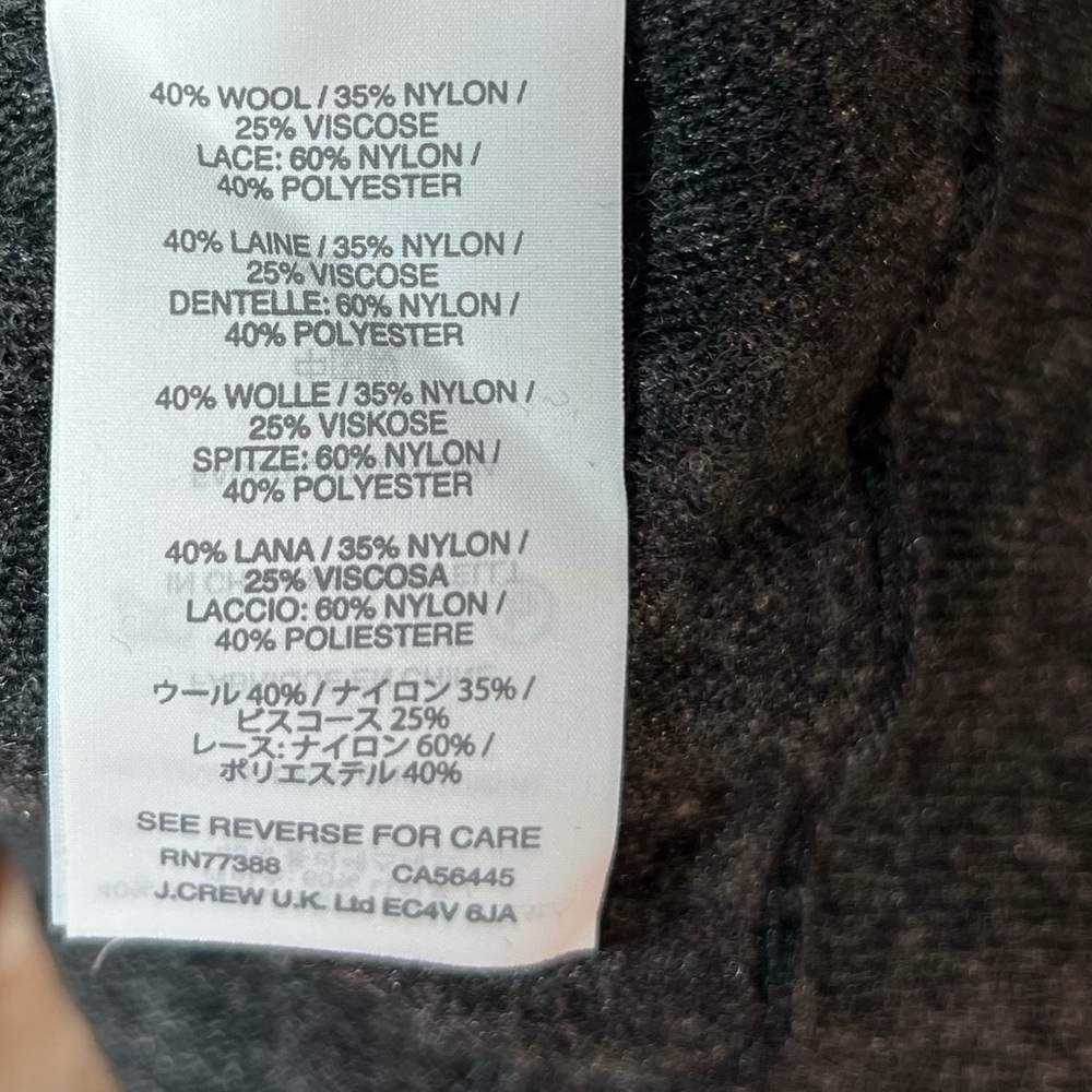 J. Crew Crewneck Lace Sweater Gray Wool Blend S - Picture 5 of 7